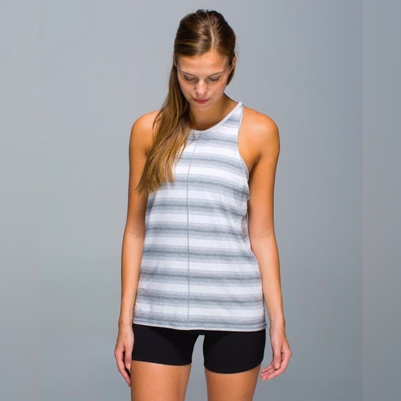 Lululemon Find Your Zen Yoga Pilates Activewear Workout Striped Tank Top - Picture 1 of 9